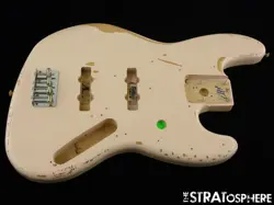 FENDER FLEA ROAD WORN JAZZ BASS BODY + HARDWARE GUITAR SHELL PINK RELIC