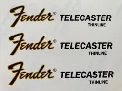 FENDER TELECASTER THINLINE WATERSLIDE HEADSTOCK DECAL (3 PCS)