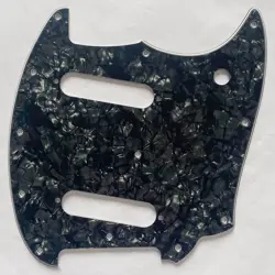 GUITAR PICKGUARD FOR FENDER OFFSET SERIES MUSTANG STYLE 4 PLY BLACK PEARL