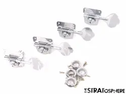 FENDER VINTAGE 70S GEDDY LEE JAZZ BASS TUNERS TUNING PEGS, CHROME.