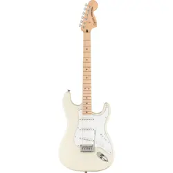 SQUIER AFFINITY SERIES STRATOCASTER ELECTRIC GUITAR, MAPLE, OLYMPIC WHITE