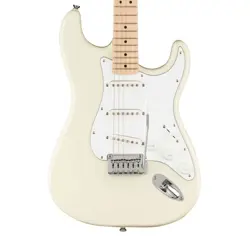 SQUIER AFFINITY SERIES STRATOCASTER ELECTRIC GUITAR, OLYMPIC WHITE, MAPLE
