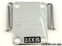 FENDER SQUIER SONIC PRECISION P BASS NECK PLATE, GUITAR PARTS CHROME