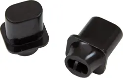 GENUINE FENDER TELECASTER/TELE GUITAR BLACK TOP HAT SWITCH TIP KNOBS - SET OF 2