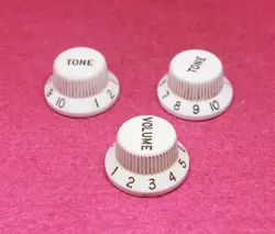 AGED BAKELITE STYLE KNOB SET FOR FENDER STRATOCASTER WHITE
