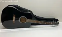 FENDER FA-100 BLACK ACOUSTIC GUITAR WITH GIG BAG