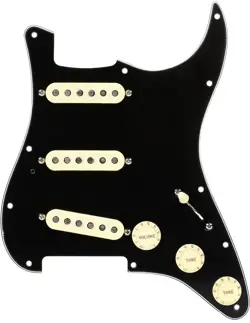 FENDER CUSTOM FAT '50S SSS PRE-WIRED STRATOCASTER PICKGUARD - BLACK 3-PLY