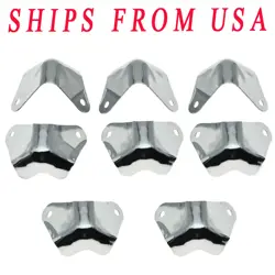 KAISH 8PCS METAL 2 LEG GUITAR AMP CABINET CORNERS POLISHED CHROME FITS FENDER