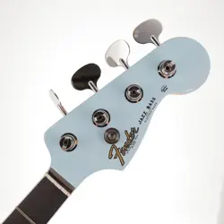 FENDER GOLD FOIL JAZZ BASS NECK EBONY FRETBOARD SONIC BLUE HEADSTOCK