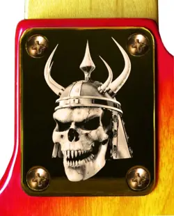NECK PLATE NECKPLATE GOLD FENDER STRAT TELE P BASS J BASS GUITAR VIKING SKULL