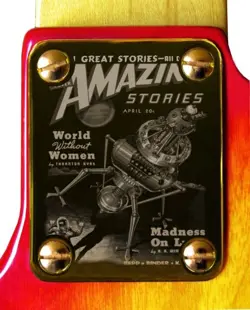 NECK PLATE NECKPLATE GOLD FENDER STRAT TELE P BASS J BASS GUITAR MADNESS LUNA