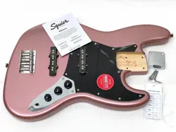 GENUINE FENDER SQUIER JAZZ J BASS FULLY LOADED BODY BURGUNDY MIST GUITAR