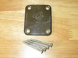 FENDER 1983 CHROME F LOGO FOUR BOLT NECK PLATE