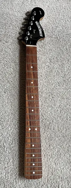 2007 FENDER STARCASTER STRATOCASTER ROSEWOOD NECK W/ BLACK METALLIC HEADSTOCK