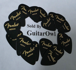 FENDER MEDIUM GUITAR PICKS BLACK  351 CELLULOID 18 PICKS