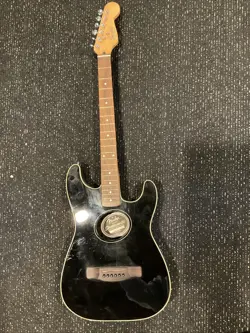 FENDER STRATACOUSTIC ACOUSTIC AND ELECTRIC GUITAR FOR REPAIR/DAMAGED, SOLD AS IS