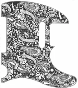 TELECASTER PICKGUARD CUSTOM FENDER TELE 8 HOLE GUITAR PICK GUARD PAISLEY BK-WH