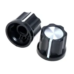 2 PCS 6MM SHAFT HOLE KNOB BLACK FOR FENDER GUITAR JAZZ BASS