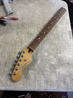 2006 FENDER STRATOCASTER STANDARD GUITAR NECK LEFTY MIM W/ TUNERS BUILD PROJECT