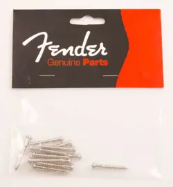 FENDER VINTAGE-STYLE STRATOCASTER BRIDGE MOUNTING SCREWS, NICKEL, PACK OF 12