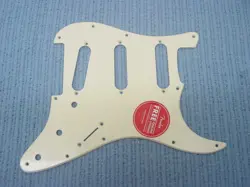 FENDER SQUIER STRAT PICKGUARD AGED VINTAGE WHITE 1 SINGLE-PLY ~ WITH SCREWS!