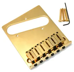 GENUINE FENDER AMERICAN STANDARD SERIES 6-SADDLE TELE TELECASTER BRIDGE - GOLD