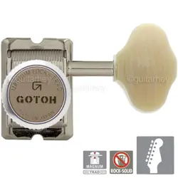 NEW GOTOH SD91-M6 MGT LOCKING TUNERS SET 6 IN LINE STAGGERED IVORY - NICKEL