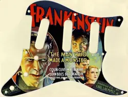 PICKGUARD STRATOCASTER STRAT GRAPHICAL CUSTOM FIT FENDER 8 HOLE FRANKENSTEIN 1