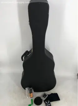 FENDER BLACK GUITAR HARD CASE AND ACCESSORIES