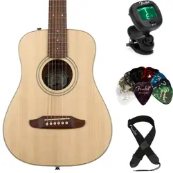 FENDER REDONDO MINI ACOUSTIC GUITAR ESSENTIALS BUNDLE - NATURAL