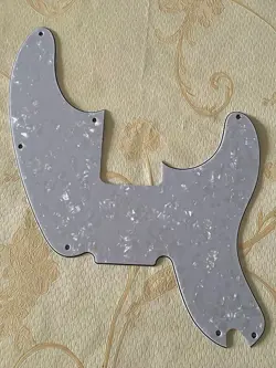PICK FITS FENDER TELECASTER PRECISION BASS GUITAR PICKGUARD,4 PLY WHITE PEARL