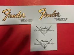 FENDER '65 TELECASTER TRANSITION GUITAR WATERSLIDE HEADSTOCK DECAL METALLIC INKS
