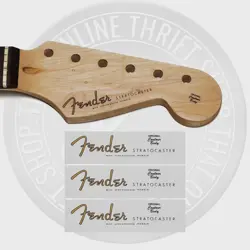 FENDER STRAT WATERSLIDE GUITAR HEADSTOCK DECALS (SET OF 3)
