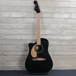 FENDER REDONDO PLAYER LEFT HANDED ACOUSTIC ELECTRIC GUITAR AS IS MISSING TUNERS