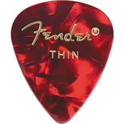 FENDER 351 PREMIUM GUITAR PICKS - THIN RED MOTO - 12-PACK