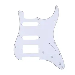 * NEW WHITE HSS STRATOCASTER PICKGUARD FOR FENDER STRAT GUITAR 3 PLY 11 HOLE