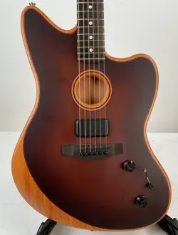FENDER AMERICAN ACOUSTASONIC JAZZMASTER ACOUSTIC-ELECTRIC GUITAR, BOURBON BURST