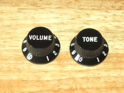 FENDER 1980 USA BLACK STRATOCASTER CONTROL KNOBS