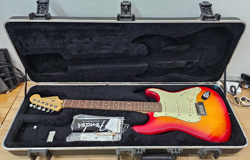 2011 FENDER AMERICAN DELUXE ASH BODY STRATOCASTER AGED CHERRY BURST, ROSEWOOD