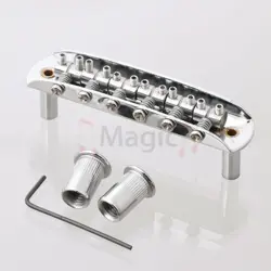 6 STRING SADDLE BRIDGE FOR FENDER MUSTANG FIT JAGUAR JAZZMASTER CHROME