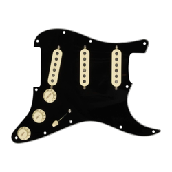 FENDER PRE-WIRED STRAT PICKGUARD, CUSTOM SHOP FAT 50'S SSS, BLACK - OPEN BOX