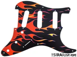 * NEW STRATOCASTER PICKGUARD FOR FENDER VINTAGE STRAT 8 HOLE FLAMES PRINT