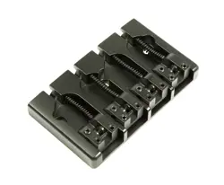 HIPSHOT A STYLE 4 STRING BASS BRIDGE ALUMINUM, BLACK, RETROFITS 5 HOLE FENDER