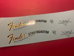 FENDER '68 STRATOCASTER GUITAR WATERSLIDE HEADSTOCK DECAL METALLIC INKS