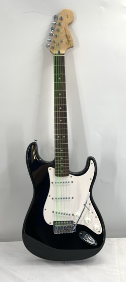 FENDER SQUIER STRAT ELECTRIC GUITAR -  BLACK & WHITE
