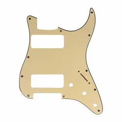 GUITAR PARTS 2P-90 STRATOCASTER PICKGUARD FOR FENDER STRAT 2 P90, VINTAGE YELLOW