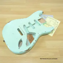 FENDER CUSTOM SHOP 1958 RELIC STRATOCASTER BODY 3LB 13OZ FADED SURF GREEN NITRO