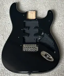 2010 BLACK SQUIER BY FENDER 39MM HSH SEMI LOADED LIGHTWEIGHT BODY VERY GOOD!