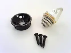 TCS BLACK ELECTROSOCKET STYLE JACK PLATE & USA SWITCHCRAFT JACK FOR FENDER TELE