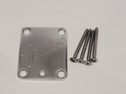 GENUINE FENDER STRATOCASTER TELECASTER GUITAR NECK PLATE W/ SCREWS